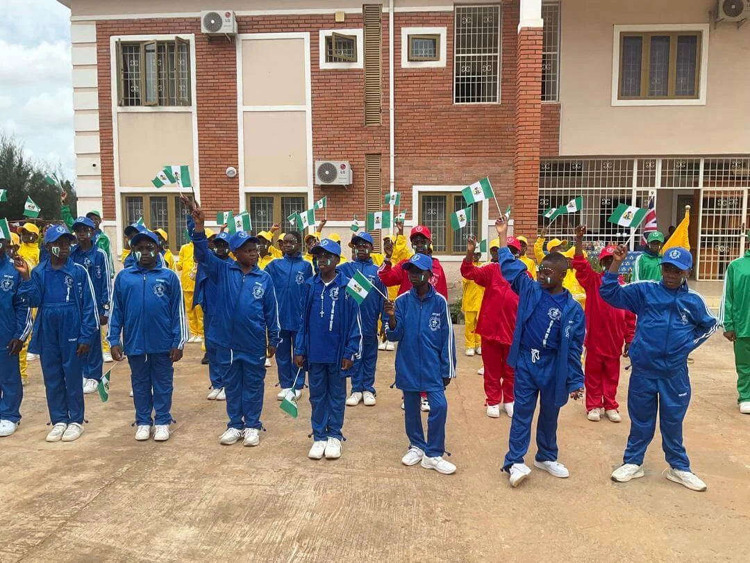 Students marching during independence parade